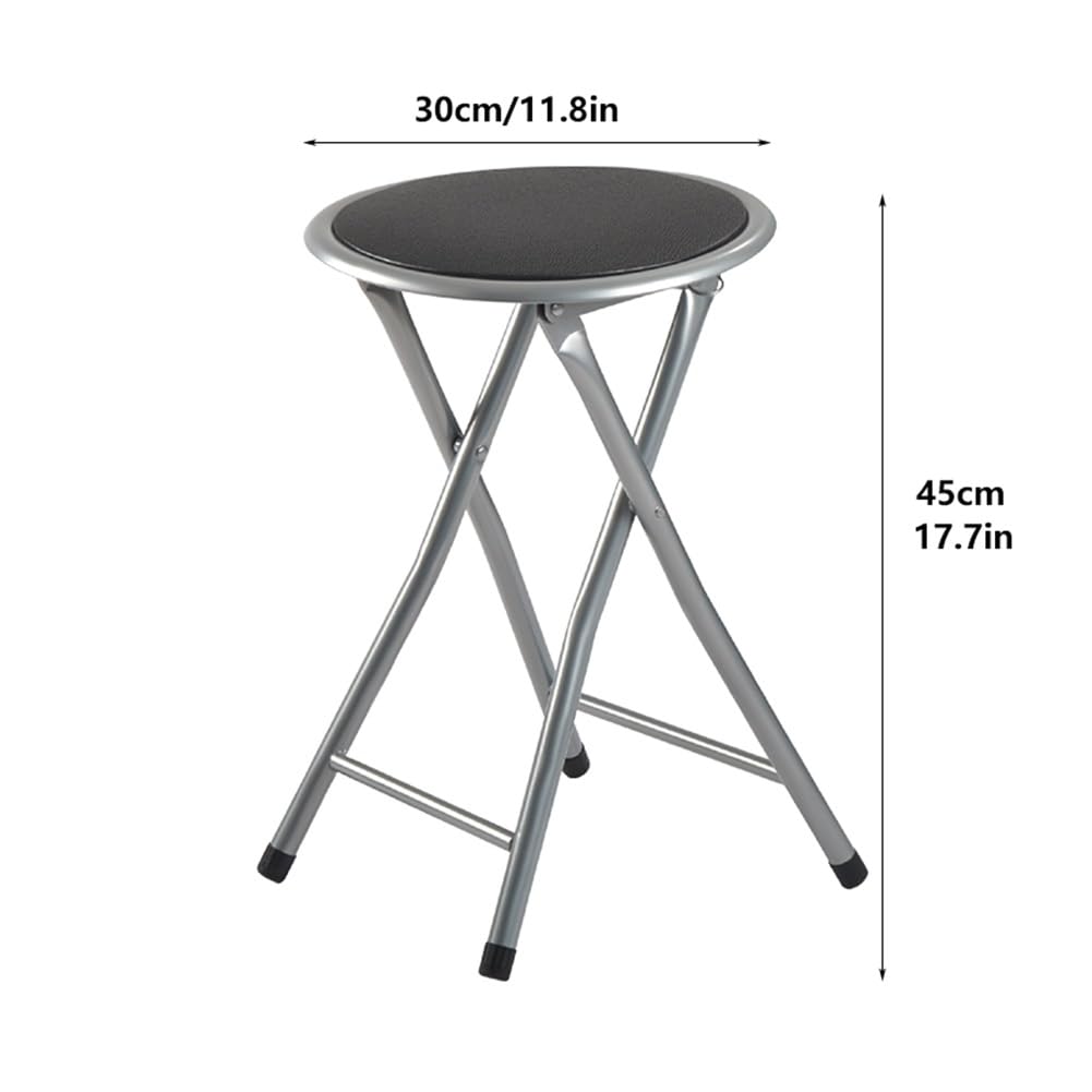2 Pcs Portable Folding Stools, 18 Inch 330 Lb Capacity Black R901126