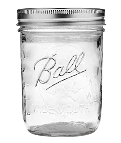12 Pieces 16oz Wide Mouth Glass Mason Jars with Lid and Band H579839