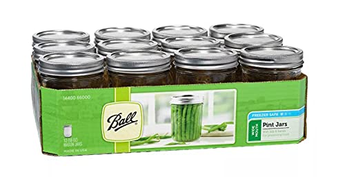 12 Pieces 16oz Wide Mouth Glass Mason Jars with Lid and Band H579839