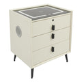 Beige White Smart LED Nightstand with USB Charging C601291