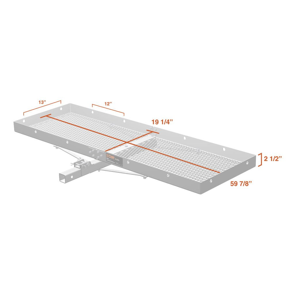Tray-Style Trailer Hitch Cargo Carrier, 500 lbs. Capacity, 60-Inch x 19-Inch V3957