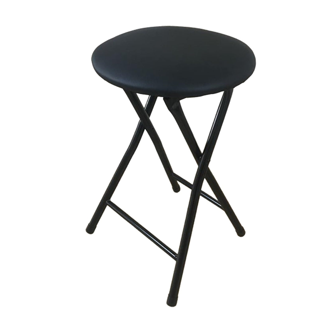 Portable Foldable Stool with Padded Seat 18 Inch Black M6790