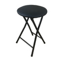 Portable Foldable Stool with Padded Seat 18 Inch Black M6790