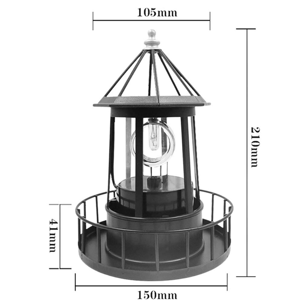 Black Wrought Iron Solar Lighthouse B807943