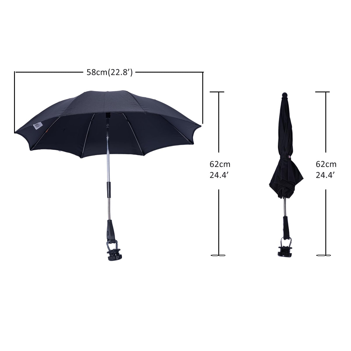 Black Pink 23 Inch Umbrella Y2131