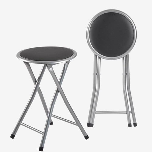 2 Pcs Portable Folding Stools, 18 Inch 330 Lb Capacity Black R901126