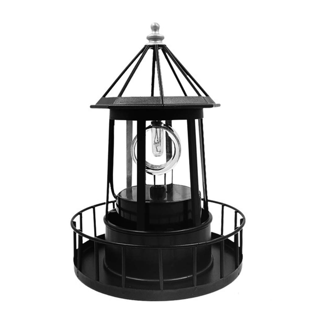 Black Wrought Iron Solar Lighthouse B807943