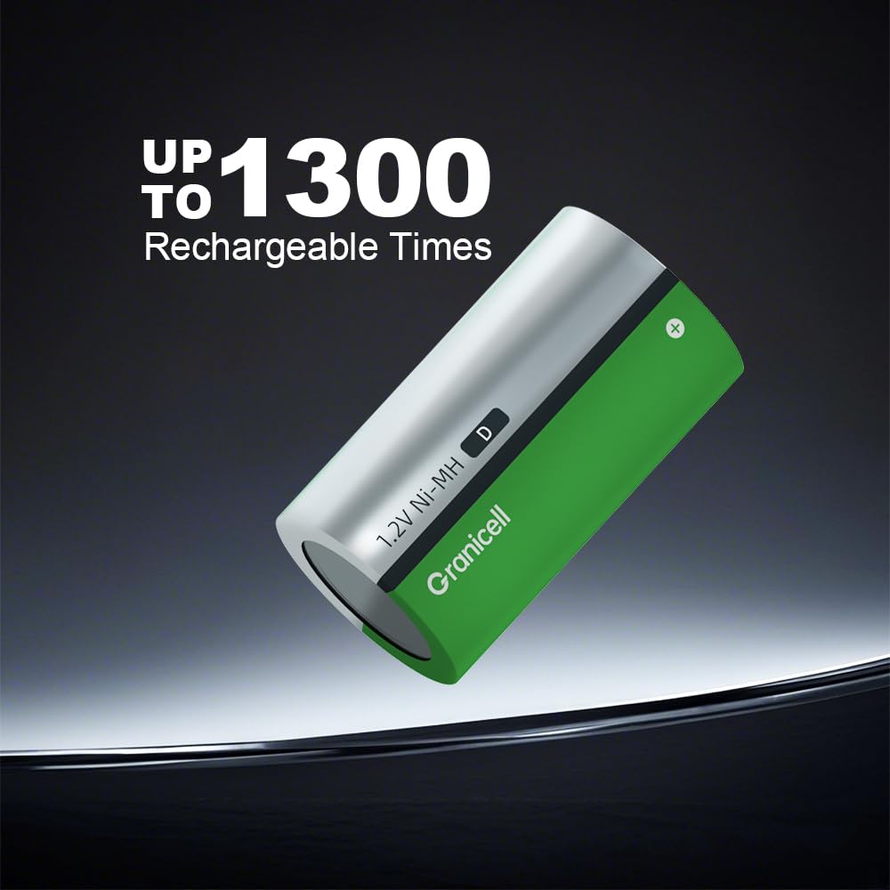 4-Pack D Rechargeable NiMH Batteries I43704