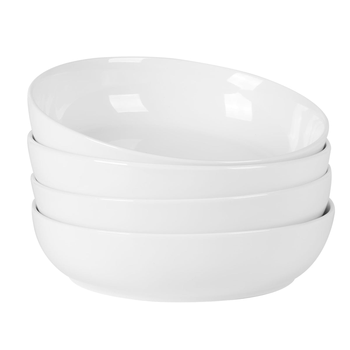 4-Piece 41oz Porcelain Ceramic Salad Bowls Set White W2749