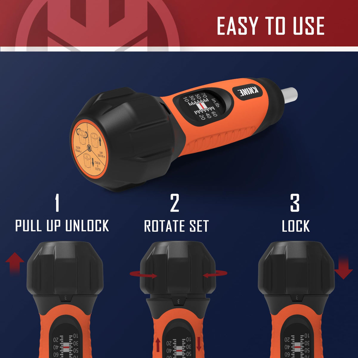 Torque Screwdriver Wrench Set 10-70 Inch Pounds 21 Hex Bits Orange W167730
