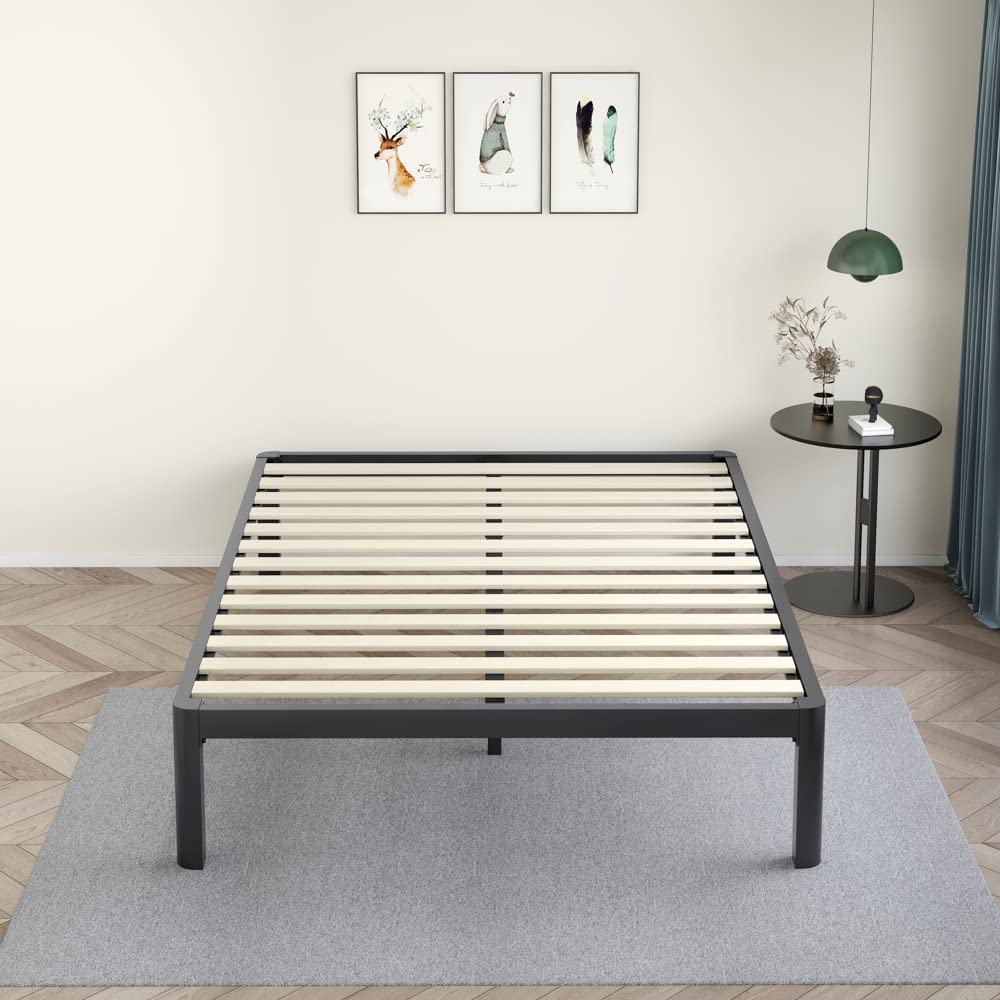 18 Inch Queen Platform Bed Frame with Wooden Slats A50805