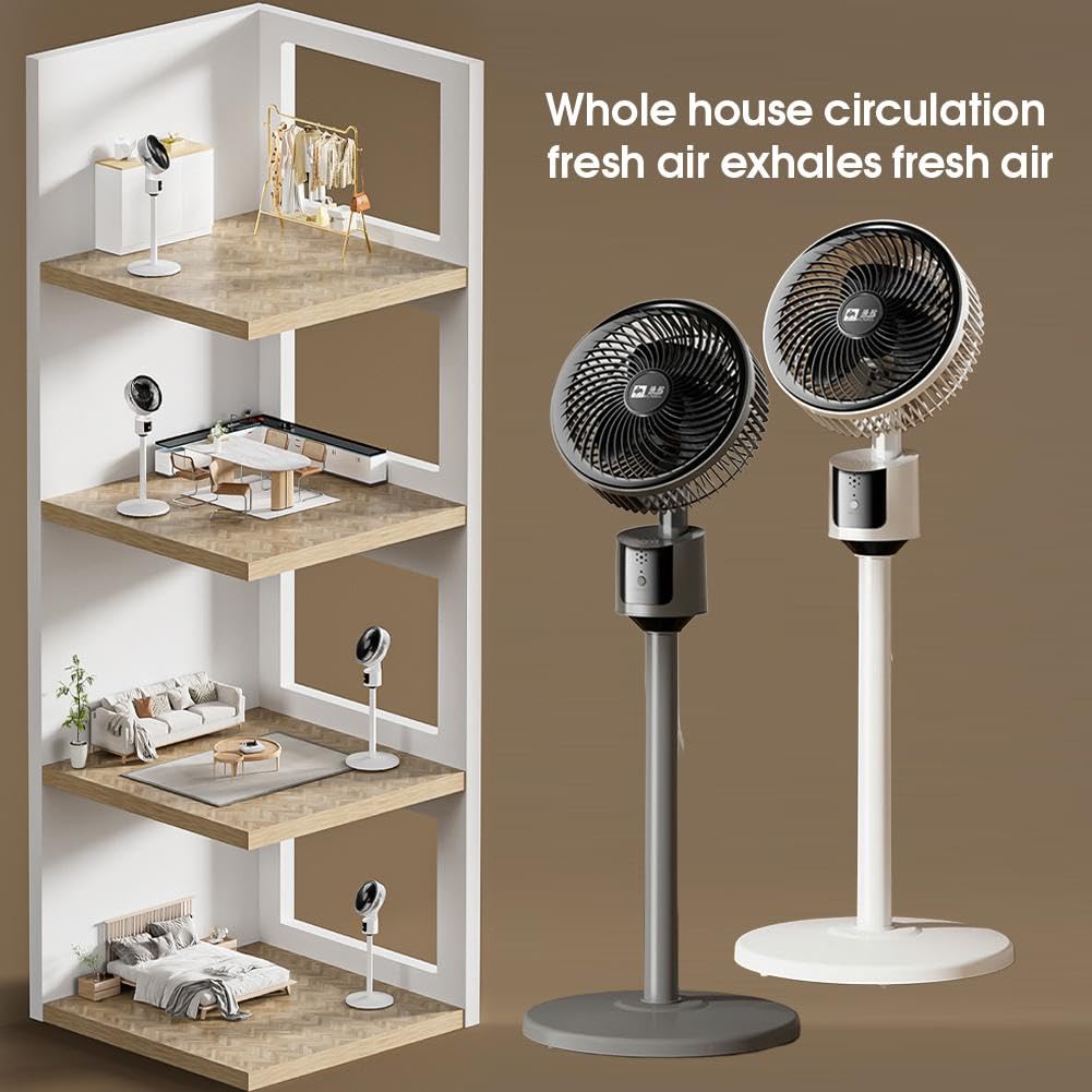 Standing Fan with Remote, 90° Oscillating, 3 Speeds, Adjustable Height Q68210
