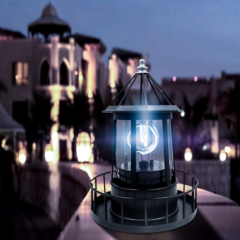 Black Wrought Iron Solar Lighthouse B807943