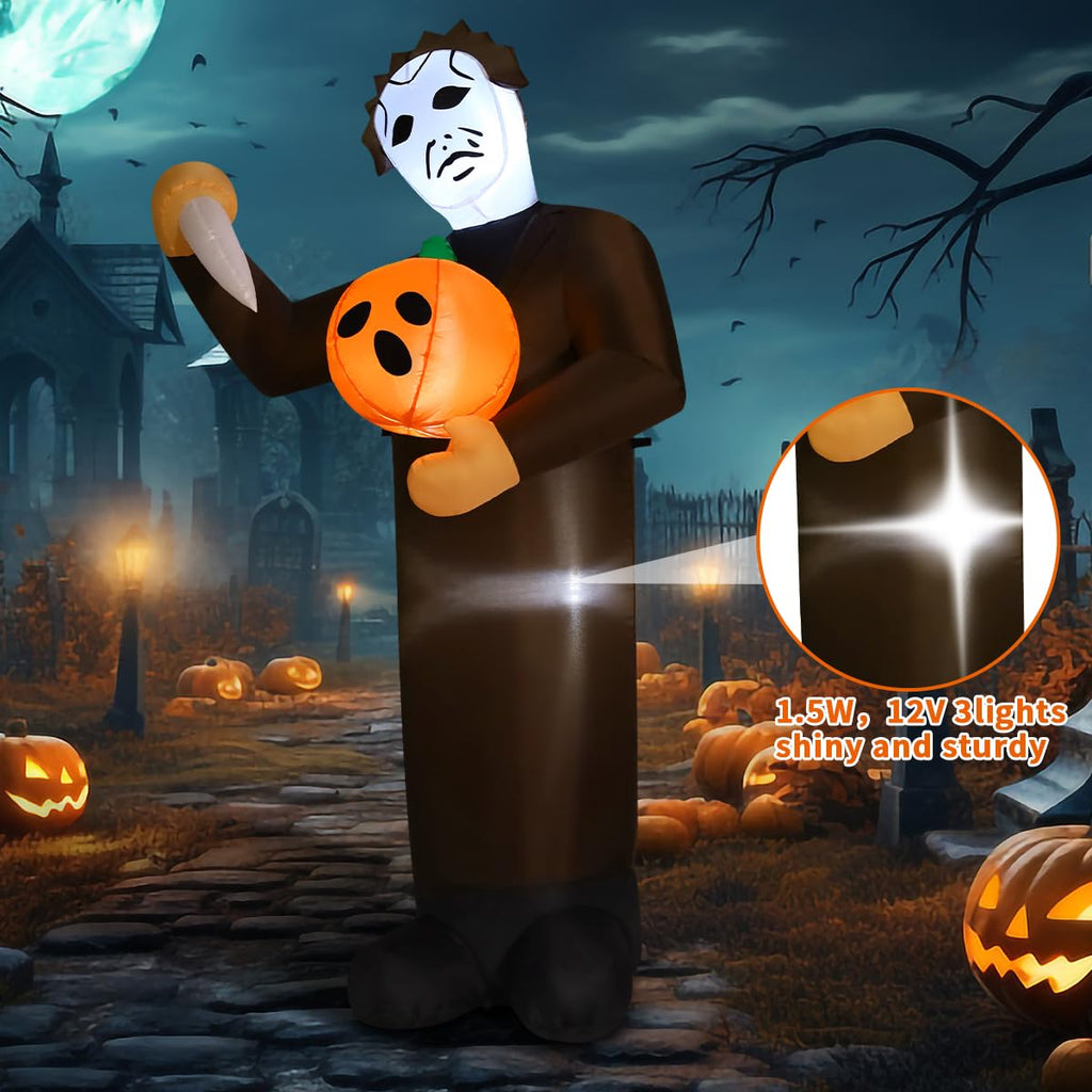 6FT Inflatable Scary Pumpkin with Built-in LEDs Y9768