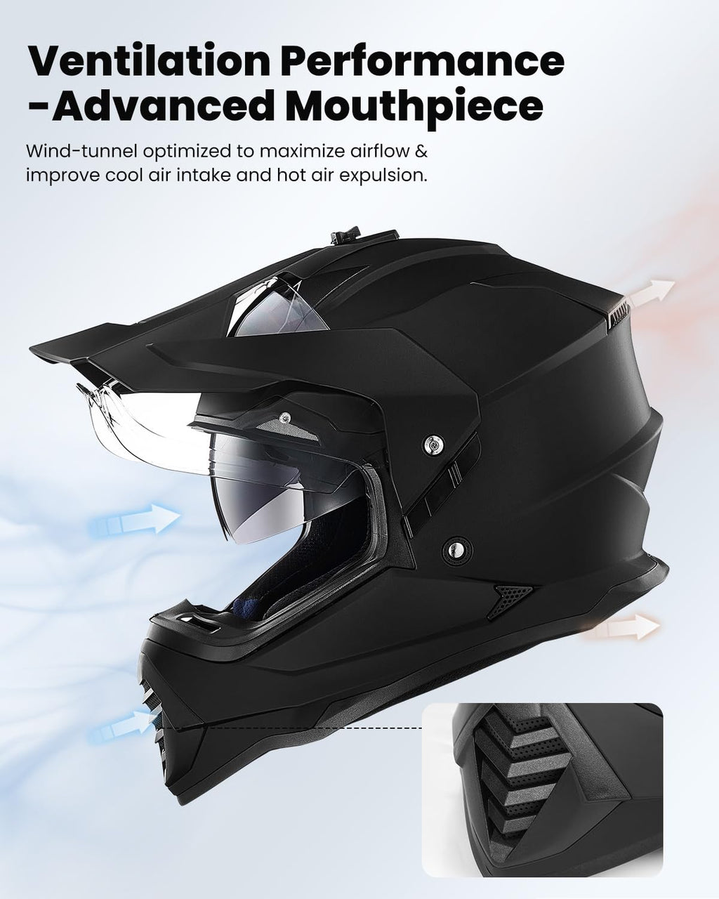 Dual Sport Adventure Motorcycle Helmet with Pinlock Visor W7863