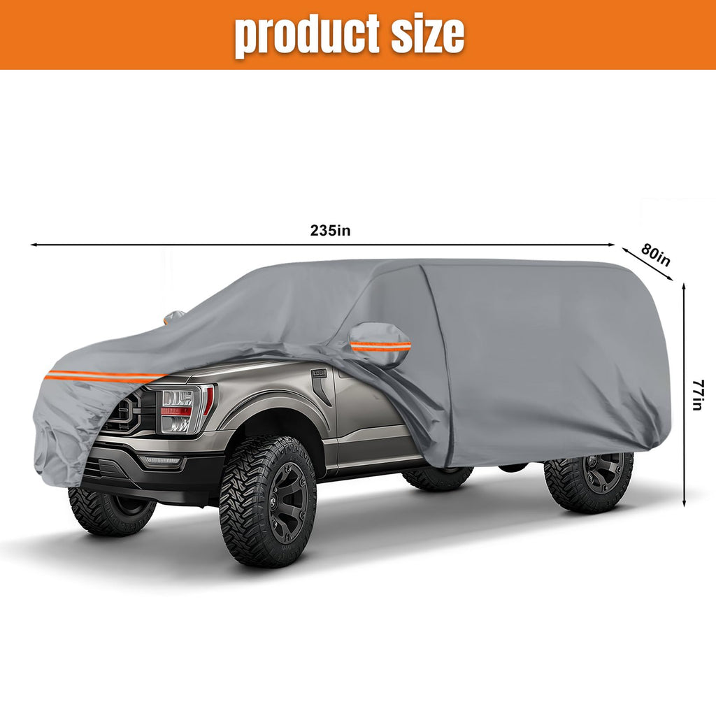 Waterproof Truck Cover for CrewCab 5.5/5.7/5.8 ft with Camper Shell Topper W208