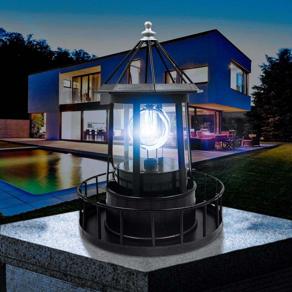 Black Wrought Iron Solar Lighthouse B807943