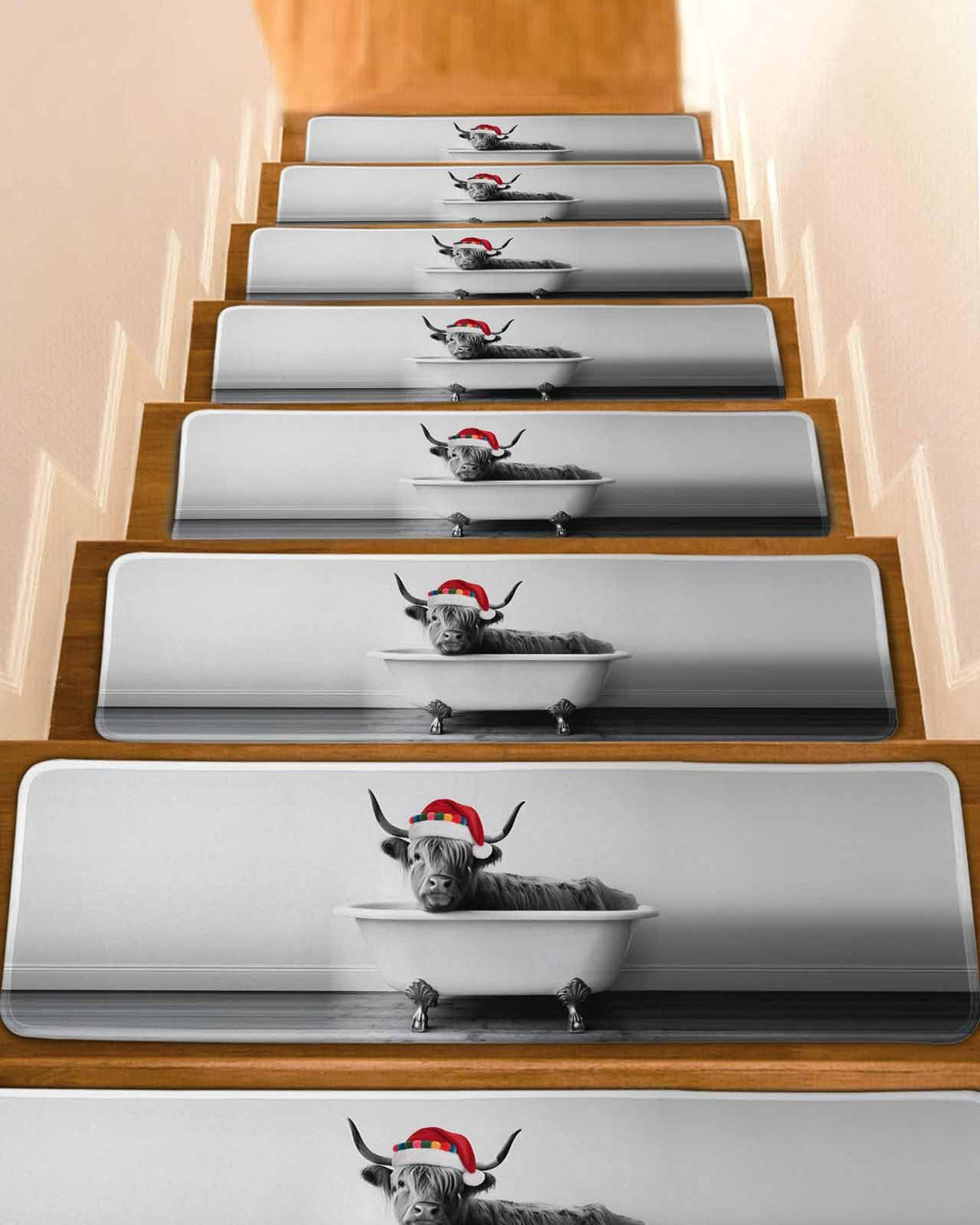 Grey 4 Pack Non Slip Carpet Stair Treads 8x30 inch C74191