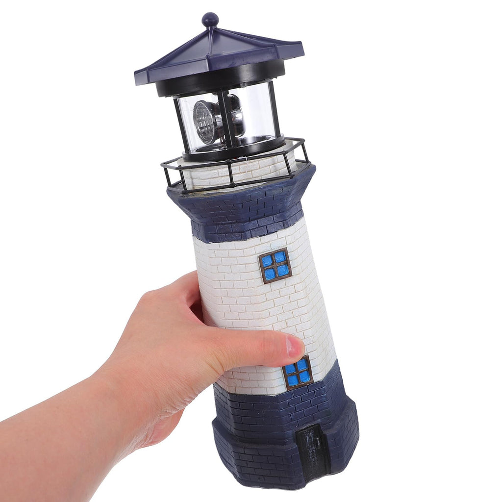 Solar Rotating Lighthouse Light Outdoor Waterproof Garden Decor Z211571