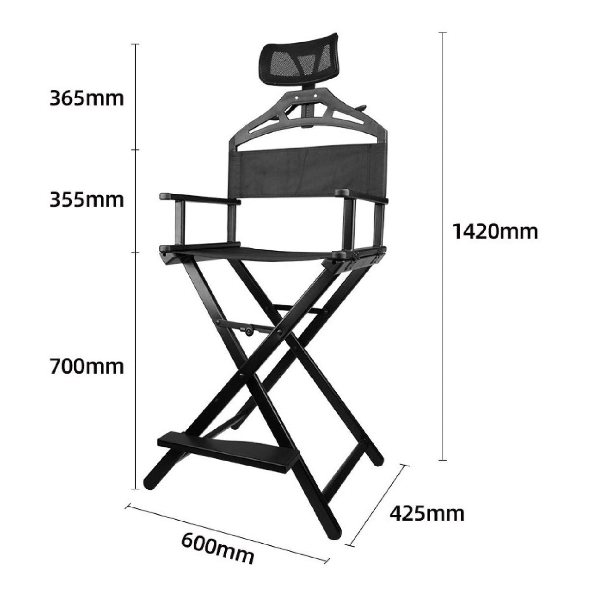 Extra Tall Foldable Makeup Artist Stool Chair with Head Rest E5035