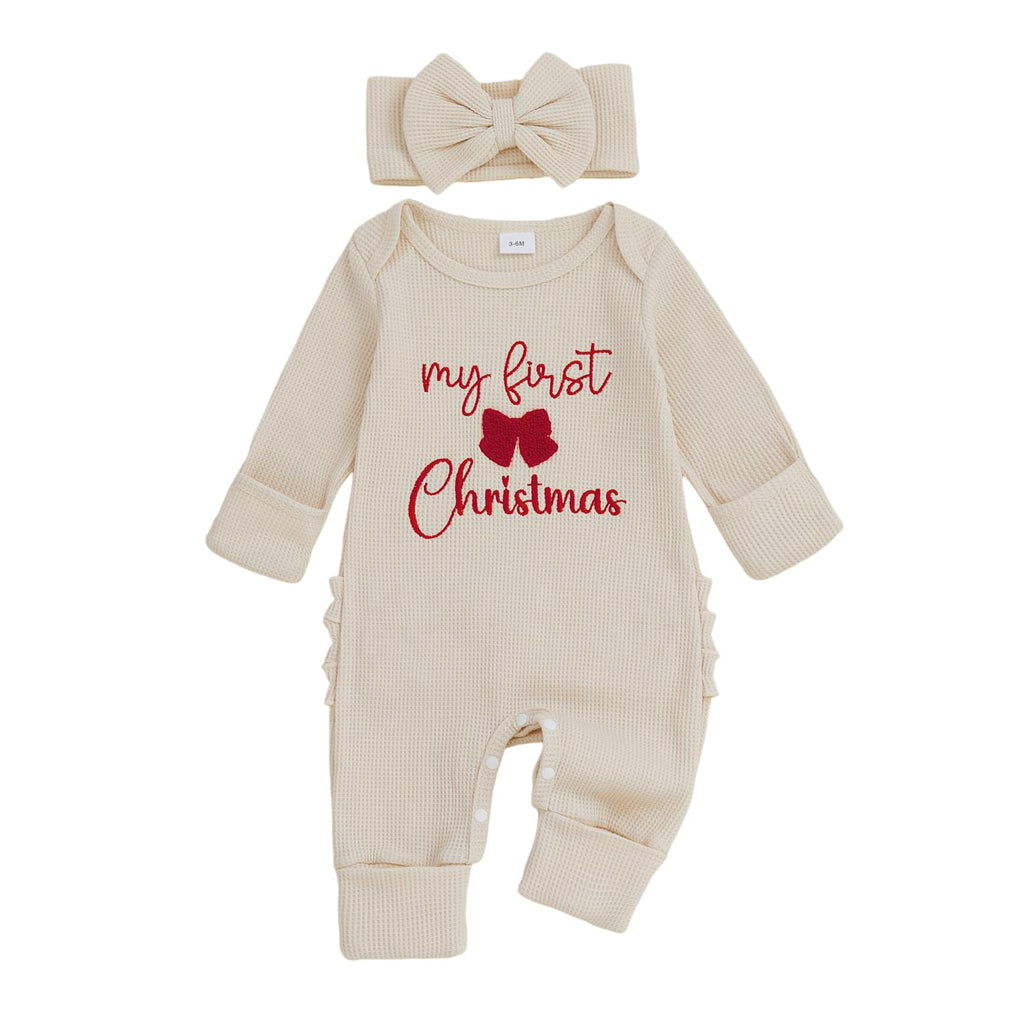 Baby Girl Long Sleeve Jumpsuit with Headband Y984144