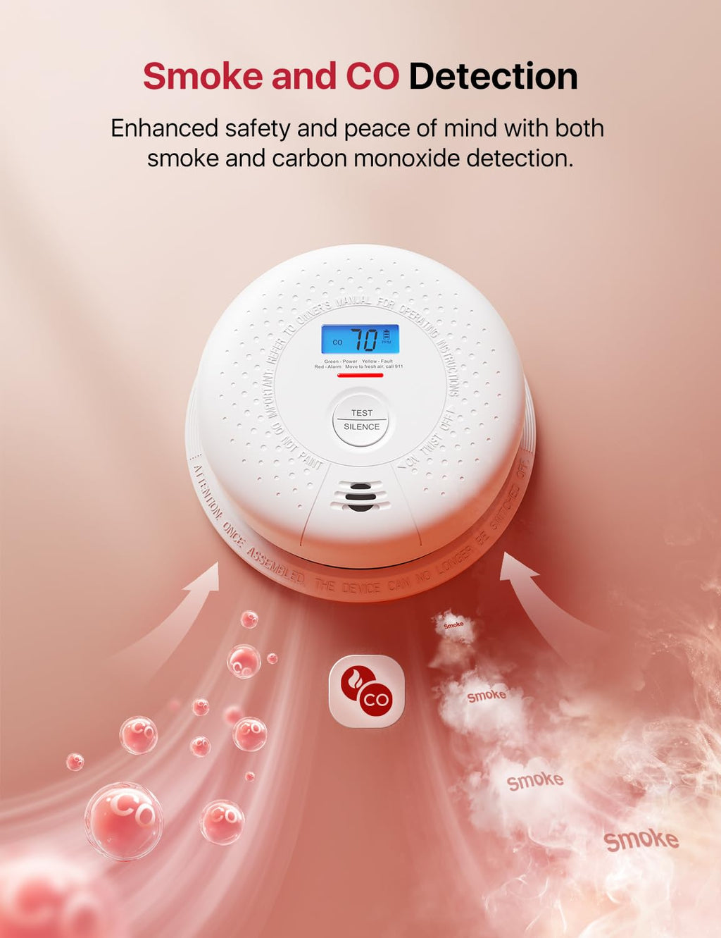 Wireless Interconnected Combination Smoke & CO Alarm 3-Pack H191