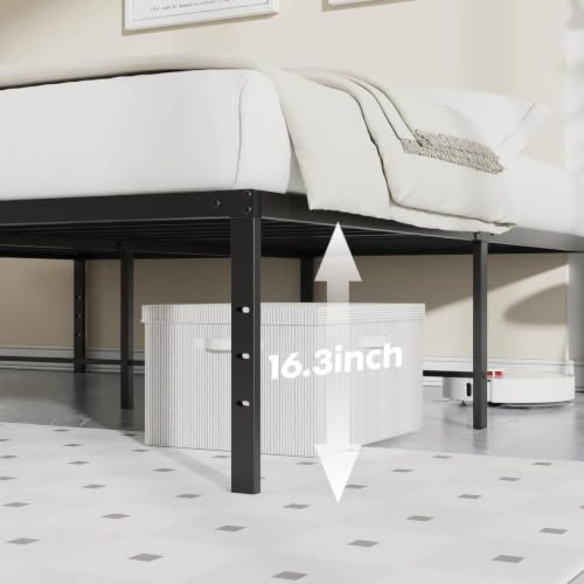 Queen 18 Inch Metal Platform Bed Frame T694931