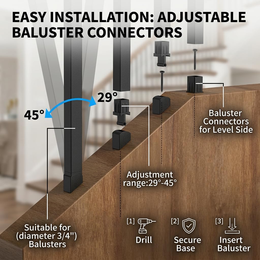 120 Pack 32" Black Aluminum Deck Balusters F740361