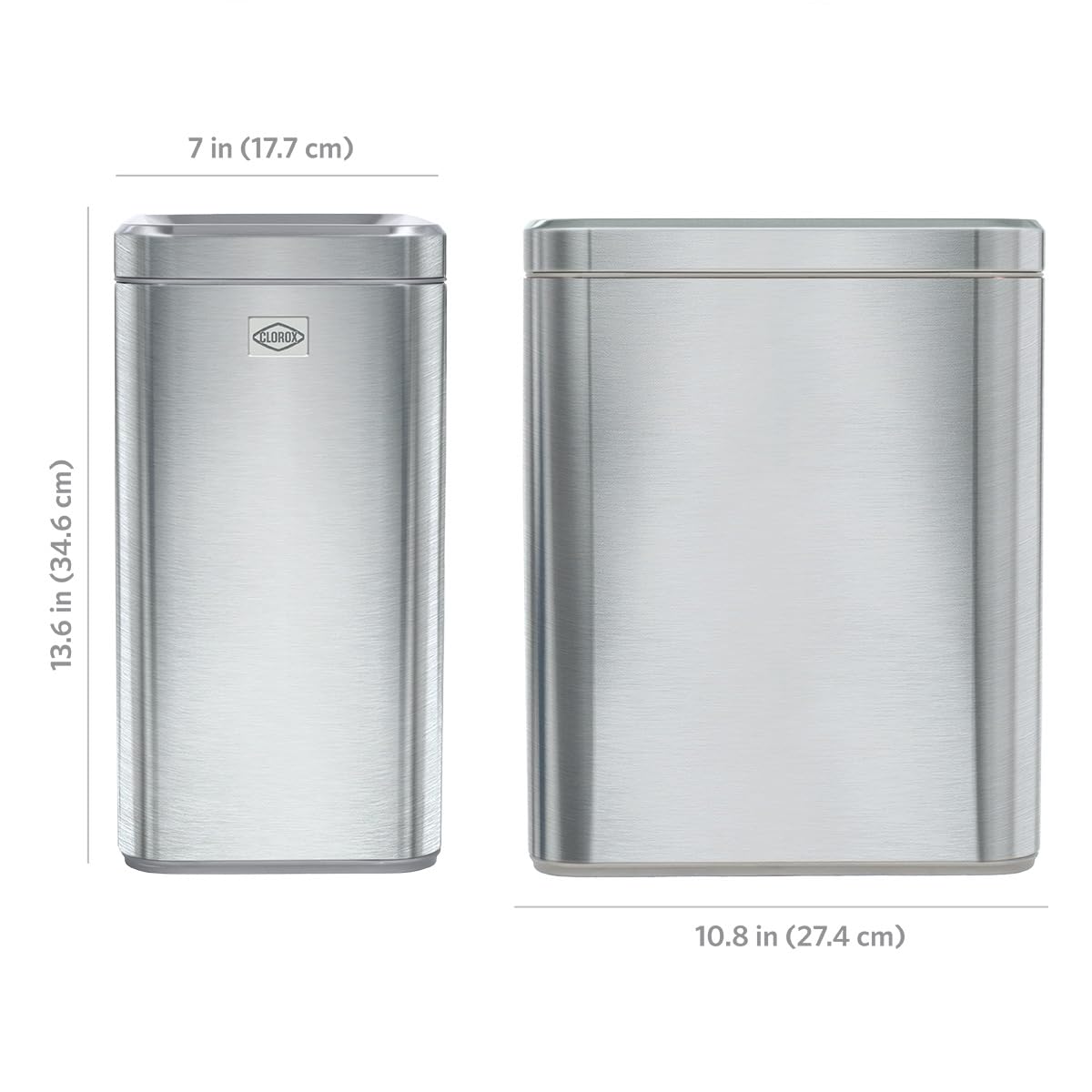 2.6 Gallon Stainless Steel Slim Trash Can with Removable Bucket O363