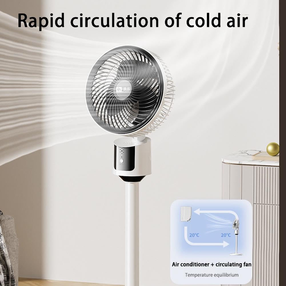 Standing Fan with Remote, 90° Oscillating, 3 Speeds, Adjustable Height Q68210