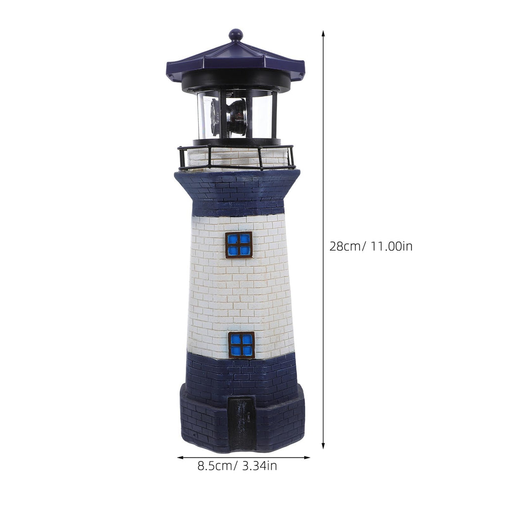 Solar Rotating Lighthouse Light Outdoor Waterproof Garden Decor Z211571
