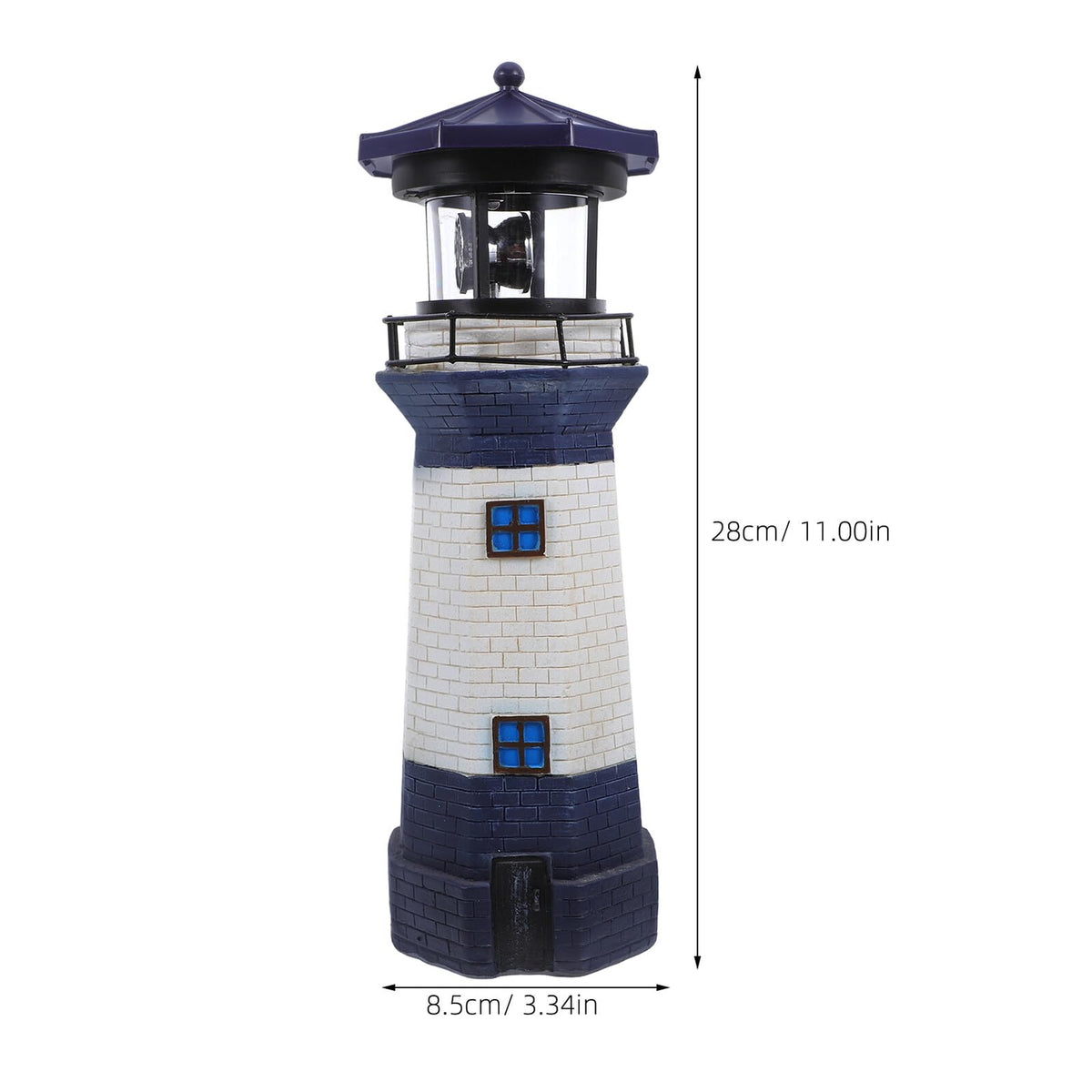 Solar Rotating Lighthouse Light Outdoor Waterproof Garden Decor Z211571