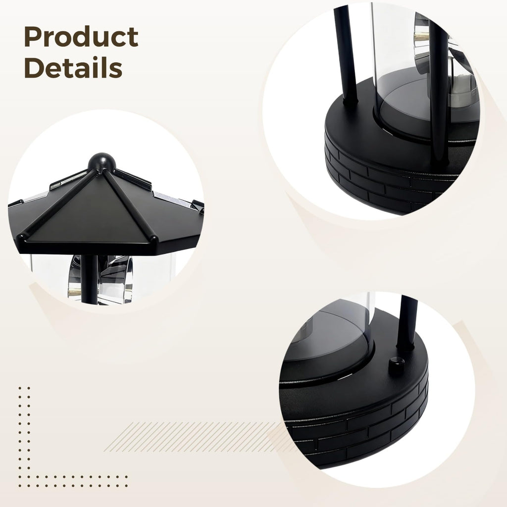 Solar Lighthouse with Rotating Beacon, LED Rotating Lighthouse Lamp, 5.7 x 5.7 x 6.9 in N319607