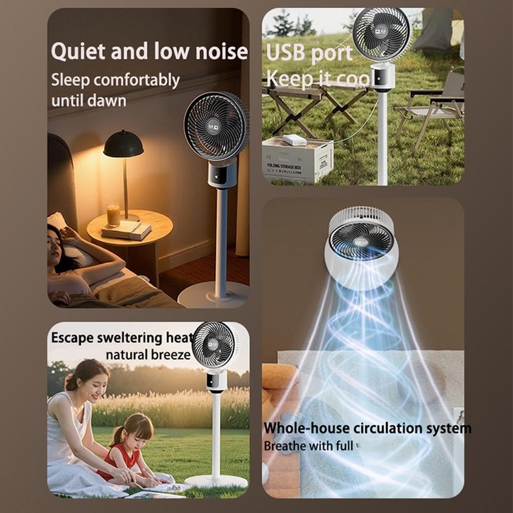 Standing Fan with Remote, 90° Oscillating, 3 Speeds, Adjustable Height Q68210