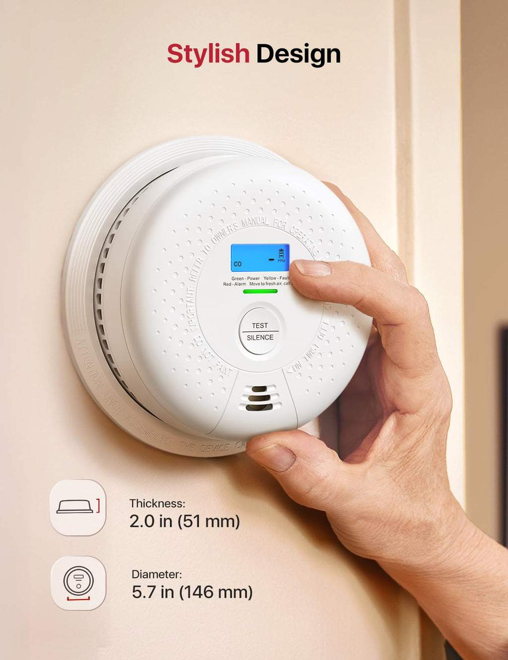 Wireless Interconnected Combination Smoke & CO Alarm 3-Pack H191
