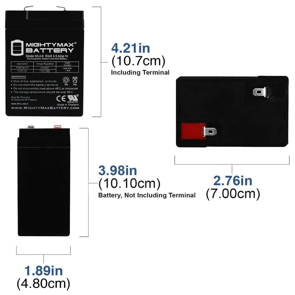 6V 4.5AH SLA Replacement Battery 2 Pack M859