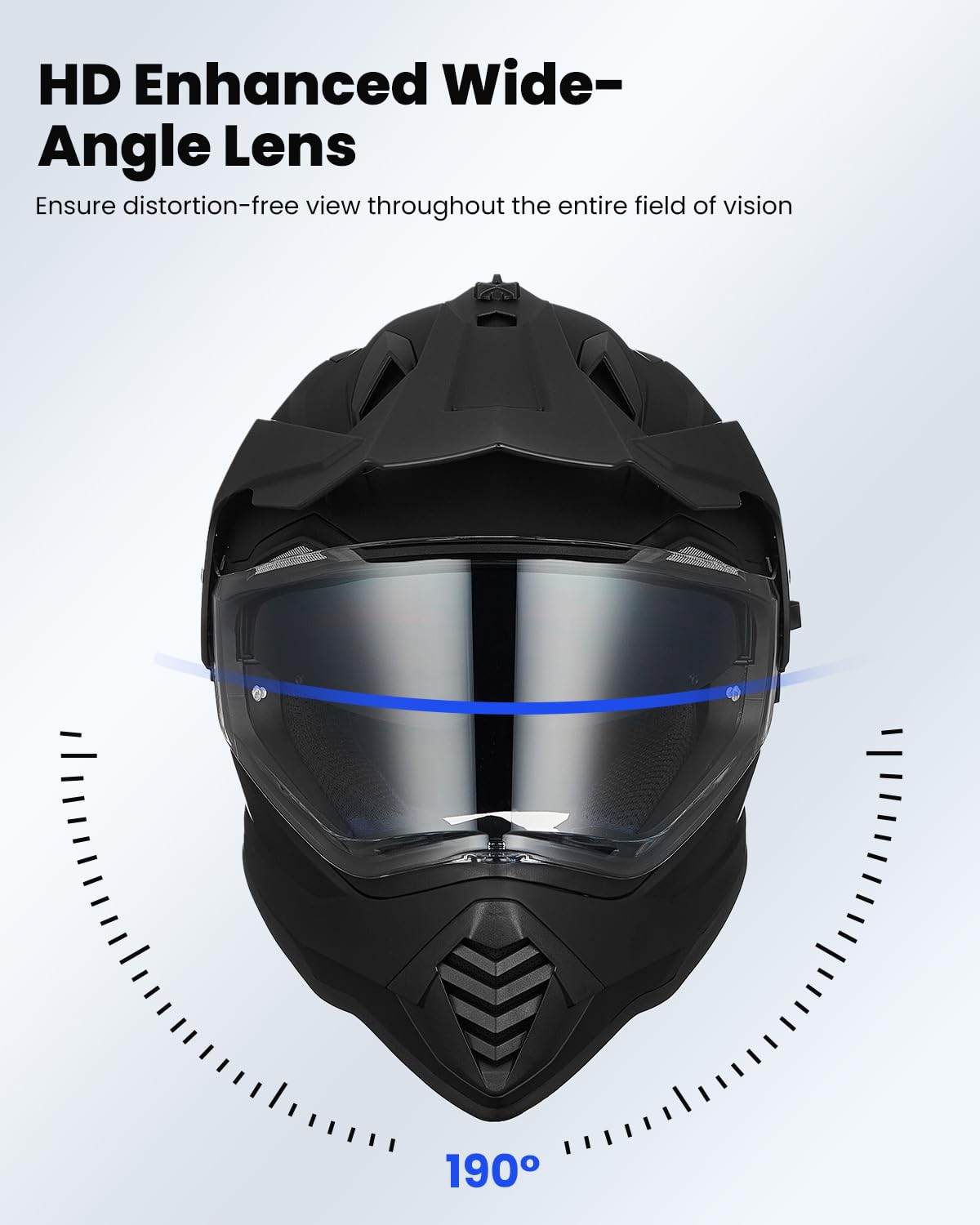 Dual Sport Adventure Motorcycle Helmet with Pinlock Visor W7863