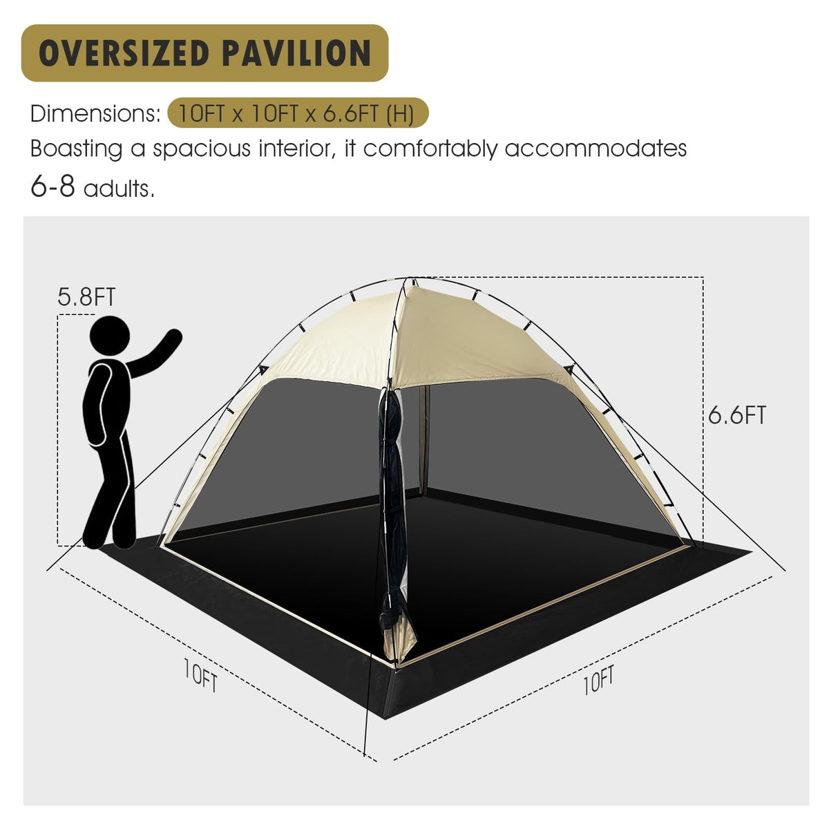 10'x10' Screen Tent with Removable Floor and Mosquito Netting K581990