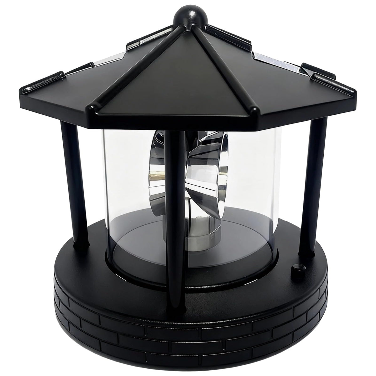 Solar Lighthouse with Rotating Beacon, LED Rotating Lighthouse Lamp, 5.7 x 5.7 x 6.9 in N319607