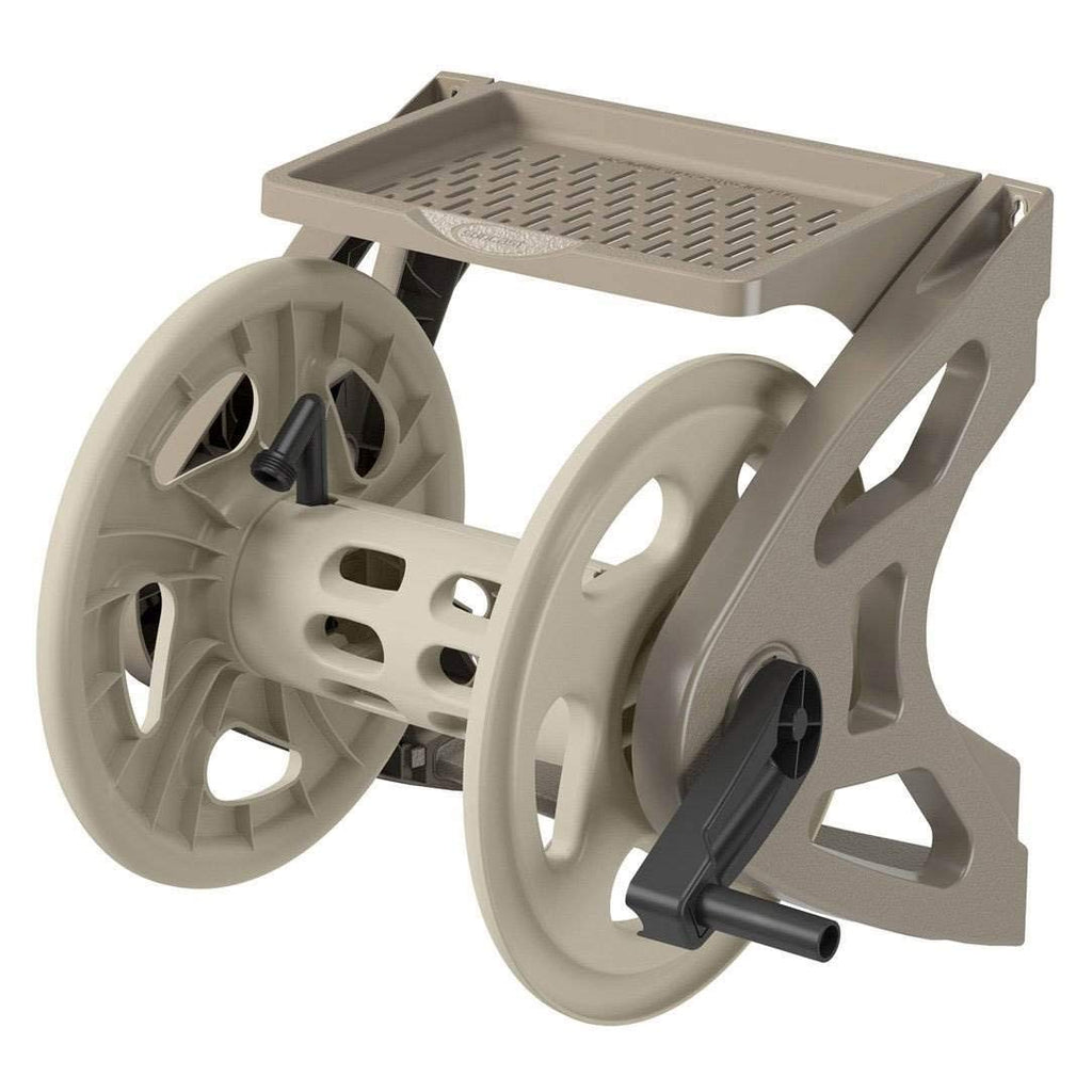 Hard Plastic Wall Mounted Retractable Garden Hose Reel with 200 Feet Hose Capacity A57330