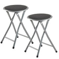 2 Pcs Portable Folding Stools, 18 Inch 330 Lb Capacity Black R901126