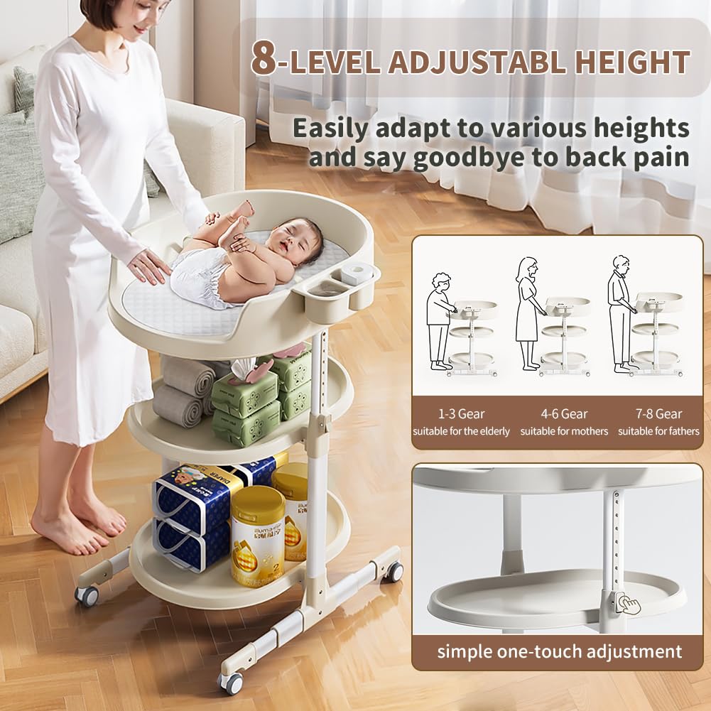 Portable Baby Diaper Changing Station with Storage Drawers G527711