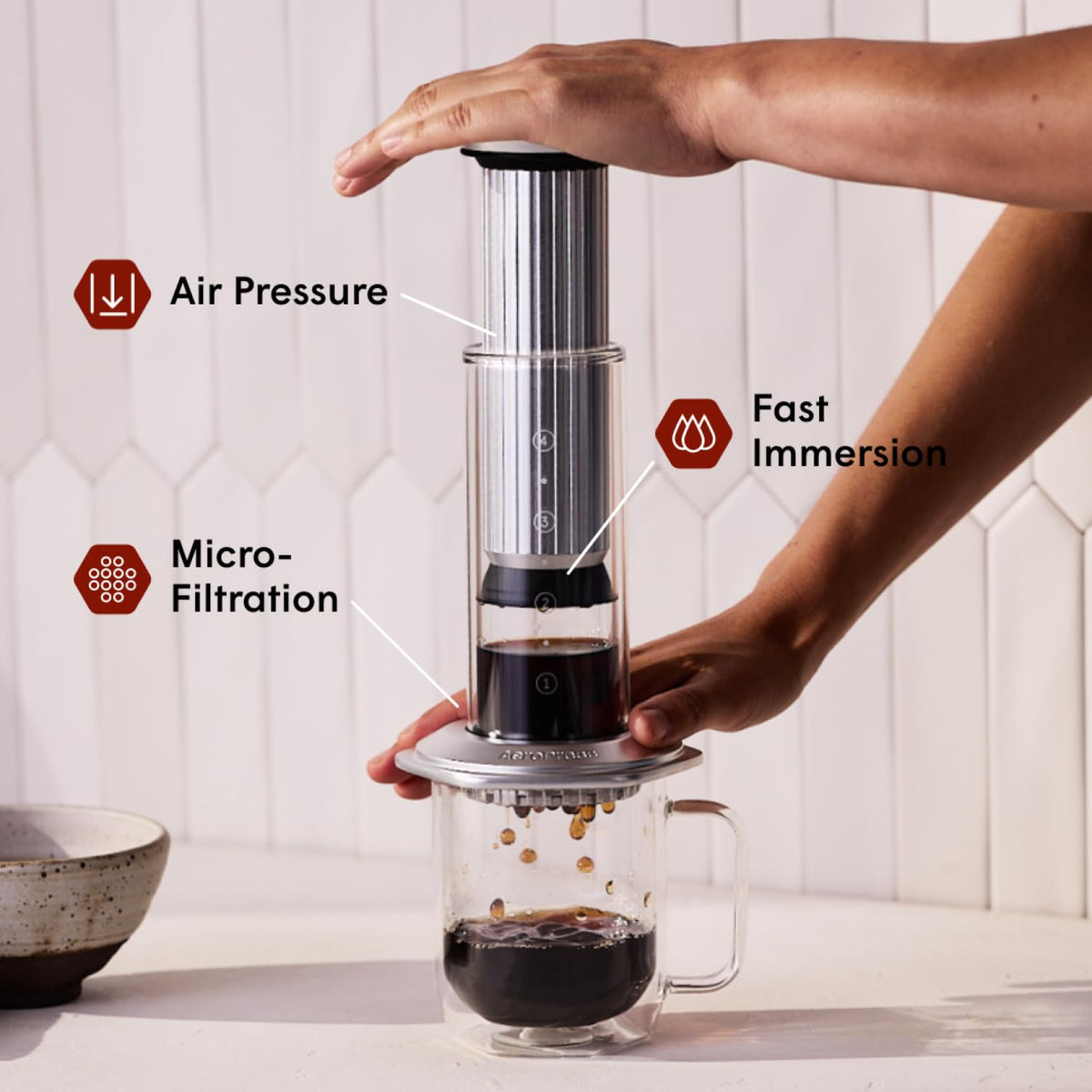 Premium Glass Stainless Steel Coffee Press T795
