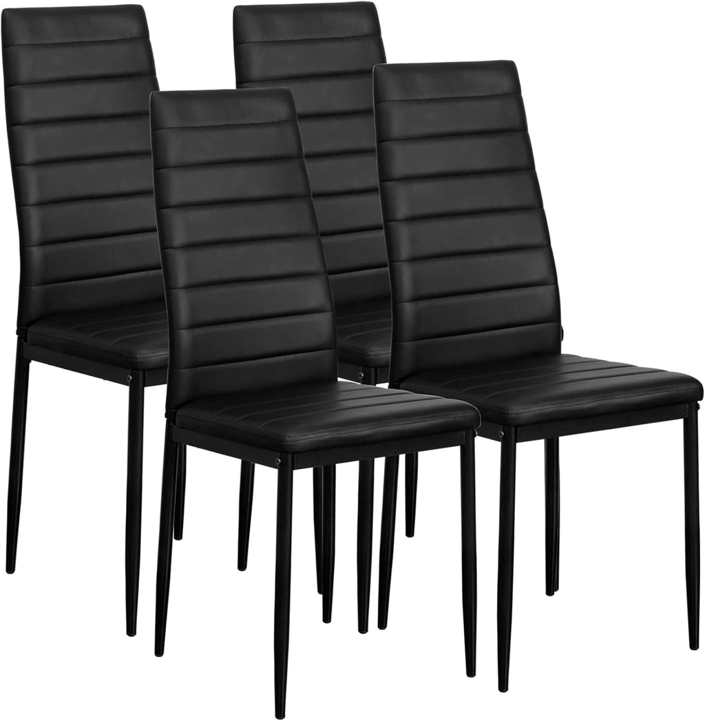 Black Faux Leather Dining Chairs Set of 4 X49989