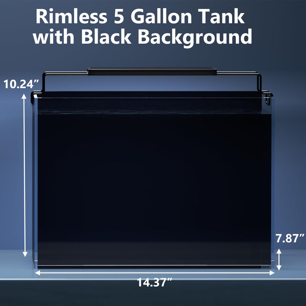 5 Gallon Glass Fish Tank Kit with Filter Light M1468