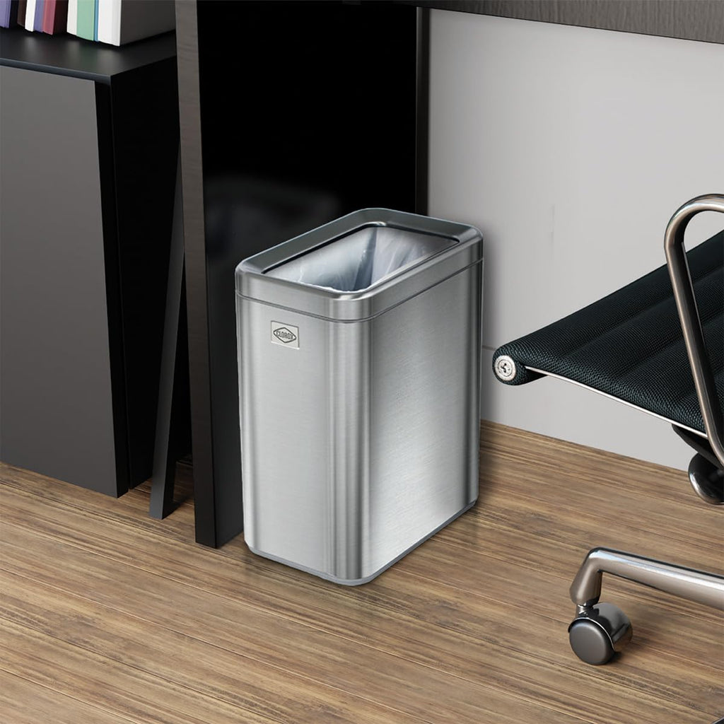 2.6 Gallon Stainless Steel Slim Trash Can with Removable Bucket O363
