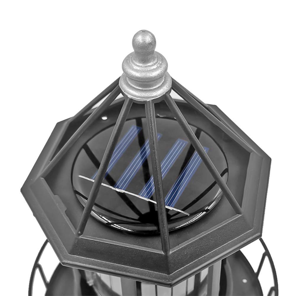 Black Wrought Iron Solar Lighthouse B807943