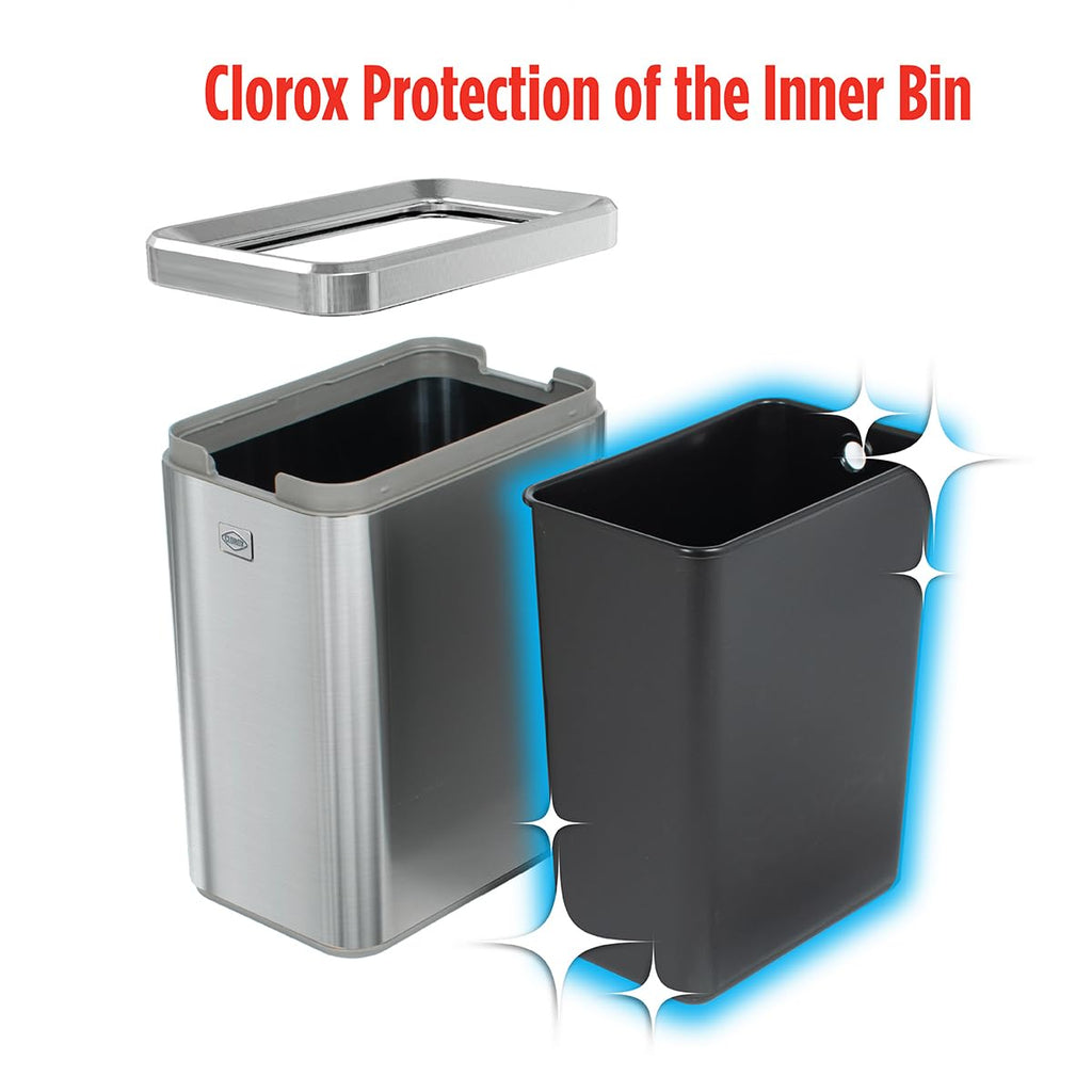 2.6 Gallon Stainless Steel Slim Trash Can with Removable Bucket O363