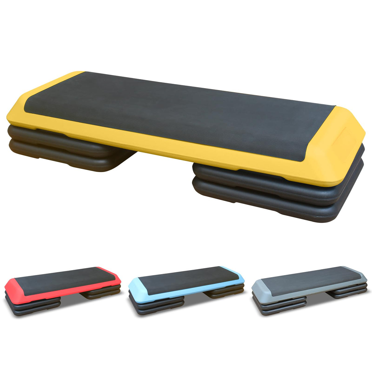 43'' Adjustable Exercise Stepper with 4 Detachable Risers A652259