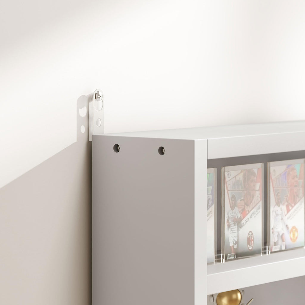 5-Tier Wall Mounted Display Cabinet with Glass Doors White P23174